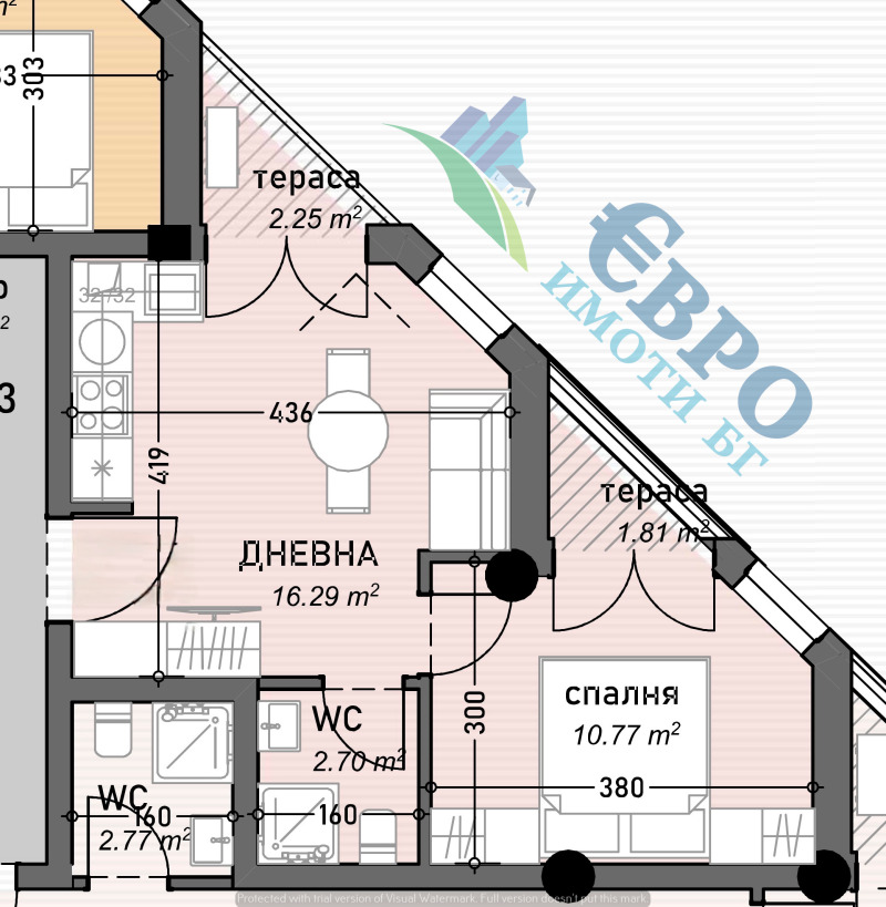 На продаж  1 спальня Стара Загора , Била , 52 кв.м | 97908957 - зображення [2]