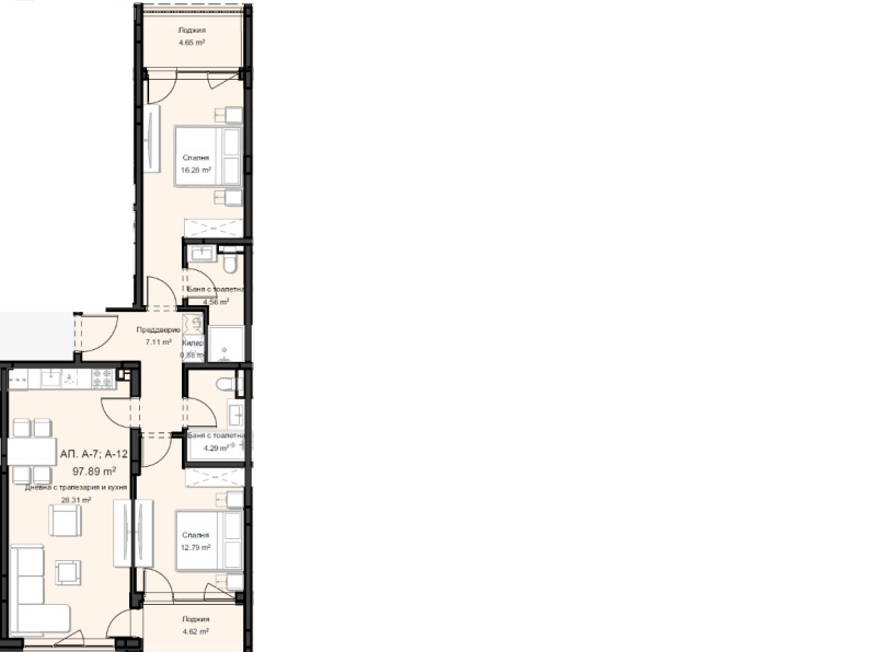 En venta  2 dormitorios Plovdiv , Ostromila , 111 metros cuadrados | 95216511 - imagen [3]