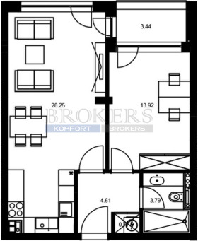 1 bedroom Tsveten kvartal, Varna 2