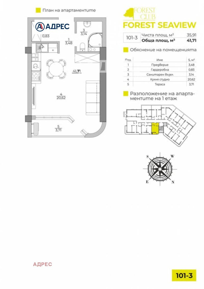 Продава 1-СТАЕН, гр. Варна, к.к. Чайка, снимка 4 - Aпартаменти - 47281856