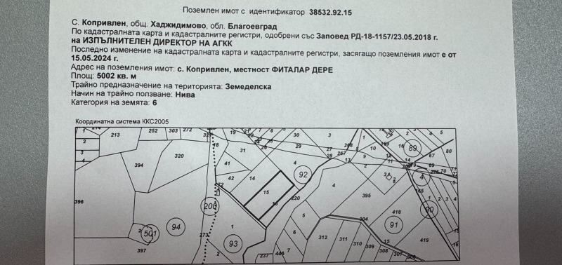 Продава ЗЕМЕДЕЛСКА ЗЕМЯ, с. Копривлен, област Благоевград, снимка 1 - Земеделска земя - 47949171