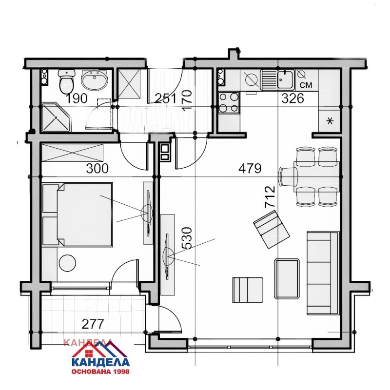 Продаја  1 спаваћа соба Пловдив , Остромила , 70 м2 | 20553333 - слика [6]