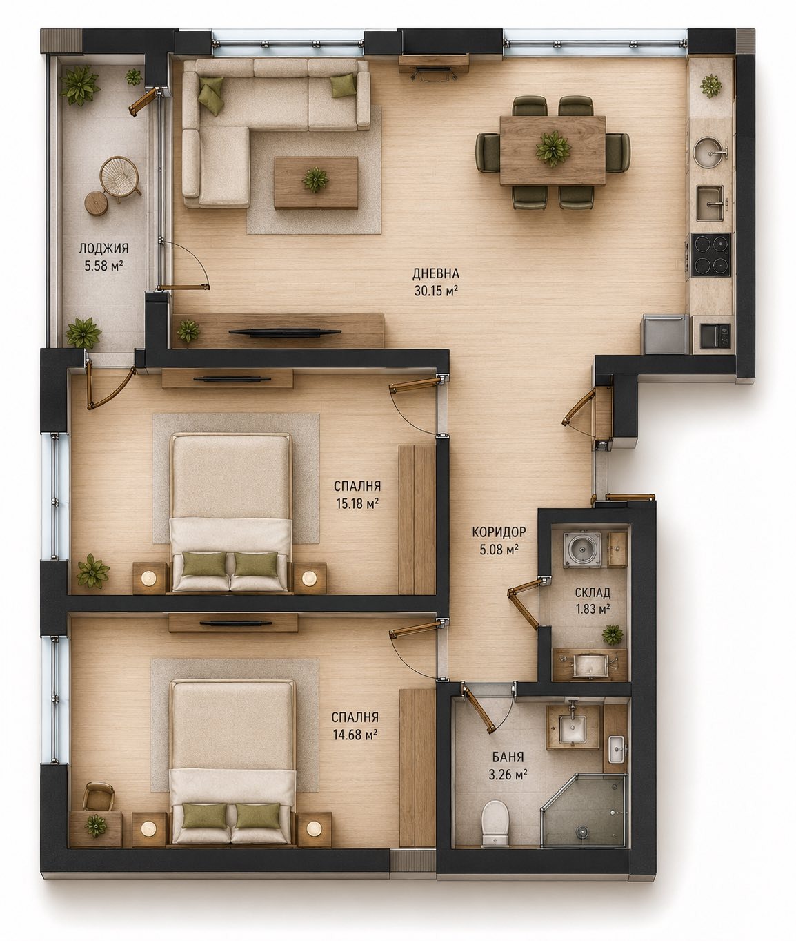 Продава 3-СТАЕН, гр. София, Бъкстон