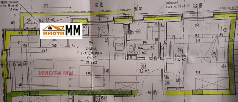 Продава 2-СТАЕН в град Пловдив, Коматево - 56 кв.м / 70 287 € » 137 469.42 лв., ИМОТИ ММ