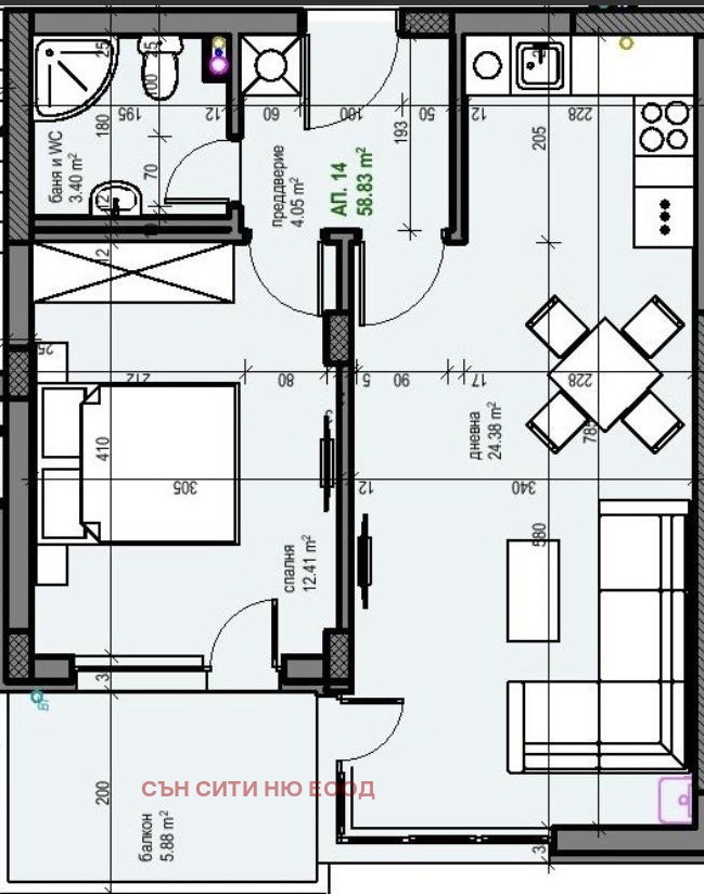 À venda  1 quarto Sofia , Manastirski livadi , 72 m² | 45263238 - imagem [2]