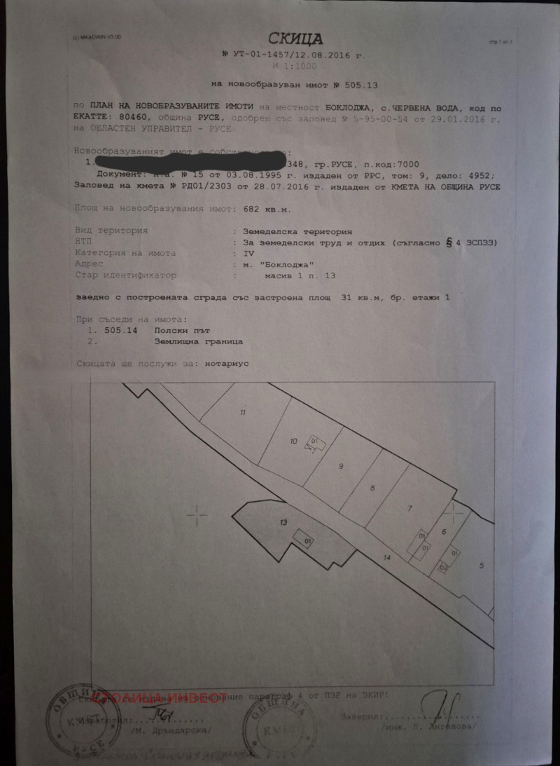 Продава ПАРЦЕЛ в град Русе, ДЗС - 700 кв.м / 18 500 € » 36 182.86 лв., СТОЛИЦА ИНВЕСТ