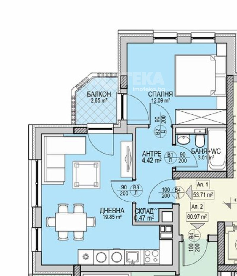 На продаж  1 спальня София , Кръстова вада , 61 кв.м | 98725254 - зображення [4]