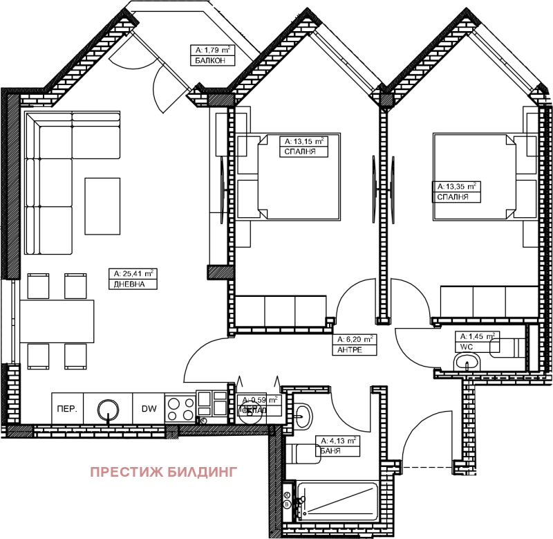 Satılık  2 yatak odası Sofia , Vitoşa , 89 metrekare | 91311926 - görüntü [6]