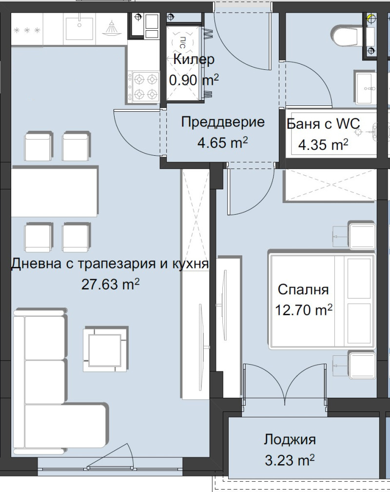 На продаж  1 спальня Пловдив , Западен , 75 кв.м | 42193164 - зображення [2]