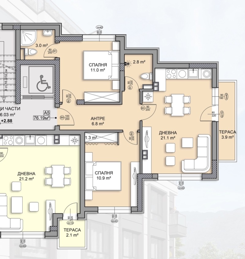 En venta  2 dormitorios Sofia , Mladost 2 , 105 metros cuadrados | 16366625 - imagen [7]