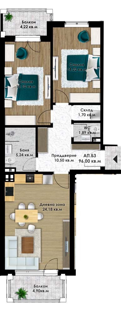 Продава 3-СТАЕН, гр. Пловдив, Южен, снимка 1 - Aпартаменти - 49208253