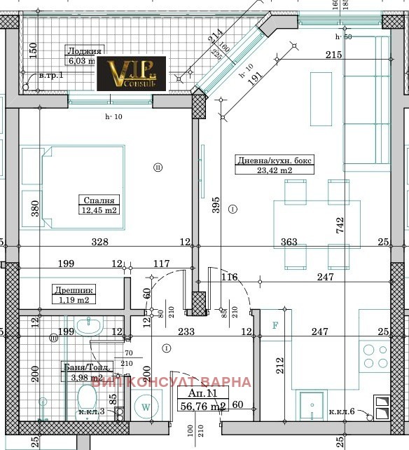 Eladó  1 hálószoba Varna , Vladislav Varnencsik 1 , 65 négyzetméter | 30365191 - kép [7]