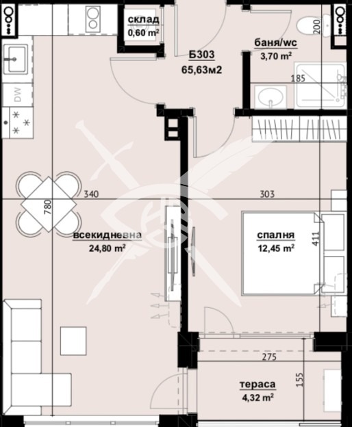 À vendre  1 chambre Bourgas , Izgrev , 65 m² | 20808556