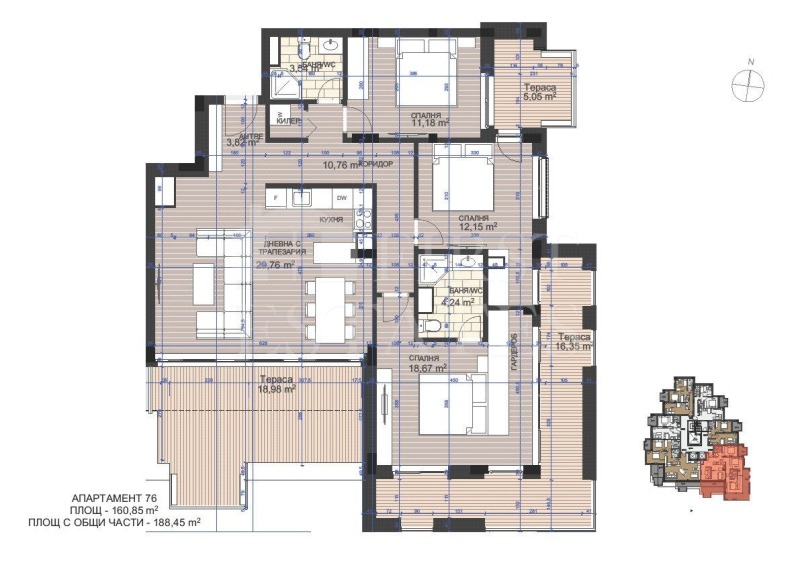 Myytävänä  3 makuuhuonetta Sofia , Izgrev , 188 neliömetriä | 11887839 - kuva [6]