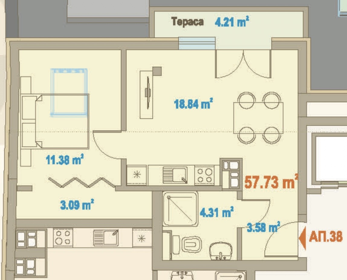Продава 2-СТАЕН, гр. София, Зона Б-19, снимка 3 - Апартаменти - 54239677