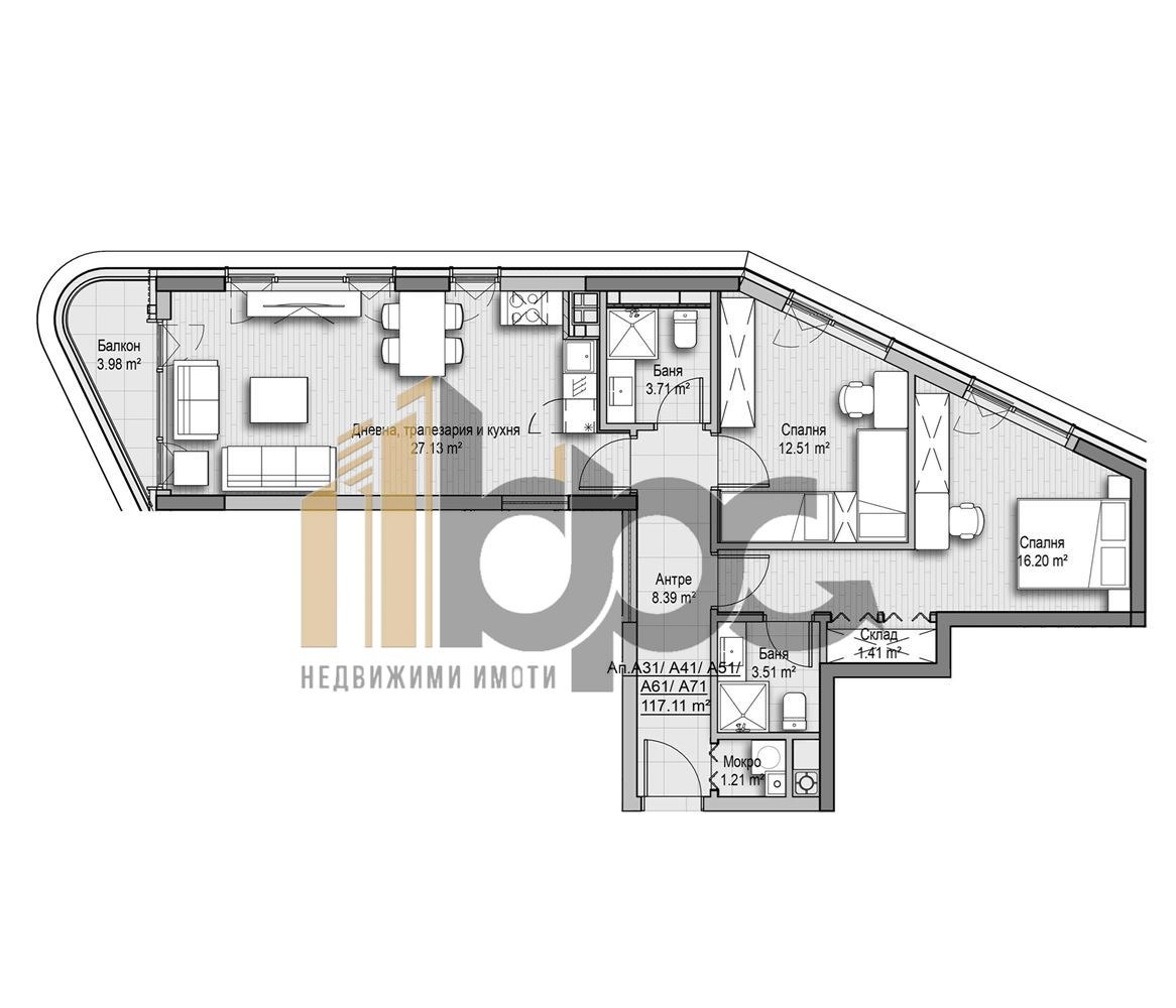 Продава 3-СТАЕН, гр. София, Кръстова вада, снимка 2 - Апартаменти - 52444770
