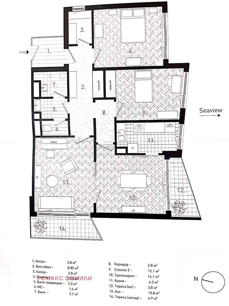 En renta  3 dormitorios Varna , Sportna zala , 120 metros cuadrados | 14017665