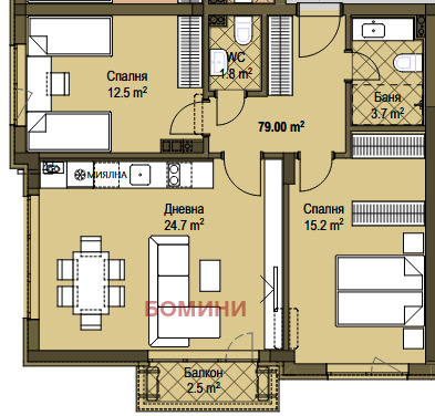 Дава под наем 3-СТАЕН, гр. София, Овча купел, снимка 12 - Апартаменти - 53965002