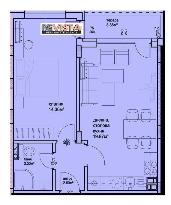 Издаје се  1 спаваћа соба Пловдив , Христо Смирненски , 51 м2 | 95684049 - слика [9]