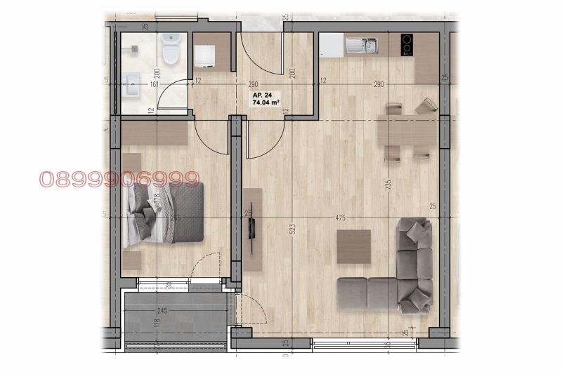 K pronájmu  1 ložnice Sofia , Obelja 2 , 60 m2 | 14416352 - obraz [9]