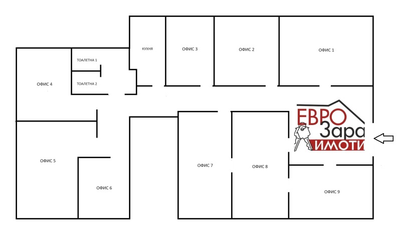 Te huur  Kantoor Stara Zagora , Ajazmoto , 205 m² | 90525840