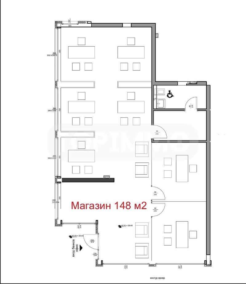 Vuokrattavana  Toimisto Varna , Tsentar , 50 neliömetriä | 32922755 - kuva [2]